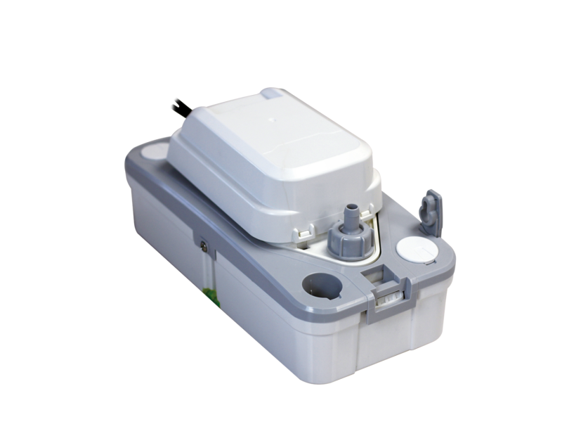 The Aspen Endurance Boiler Condensate Removal Pump with 550 L/h max flow, 5.5m max head, stainless steel motor shaft, and IP24 protection is shown from an angled front view. The Aspen Endurance Boiler Condensate Removal Pump with 550 L/h max flow, 5.5m max head, stainless steel motor shaft, and IP24 protection is shown from an angled front view.