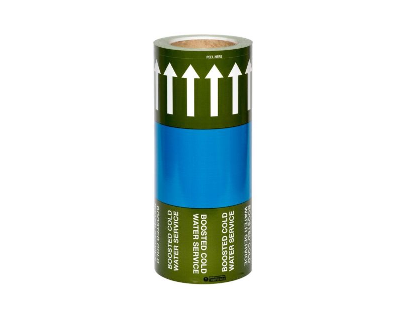 Pipe Identification Banding ID Tape UK-Boosted Cold Water Supply Pipe Identification Banding ID Tape UK-Boosted Cold Water Supply