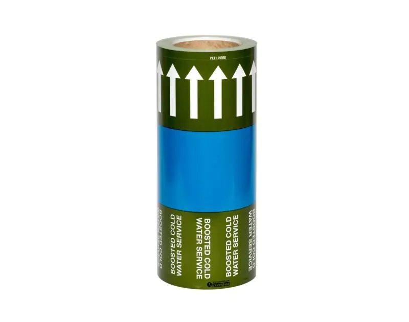Pipe Identification Banding ID Tape UK-Boosted Cold Water Supply Pipe Identification Banding ID Tape UK-Boosted Cold Water Supply