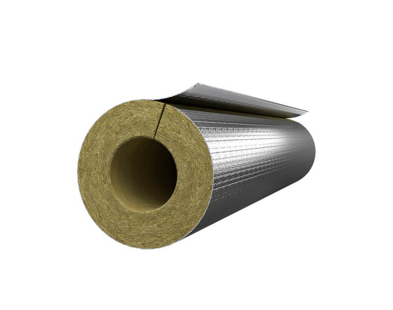 Rockwool Rocklap 1m Foil Backed Pipe Insulation Lagging-108mm-70mm-Wall Rockwool Rocklap 1m Foil Backed Pipe Insulation Lagging-108mm-70mm-Wall