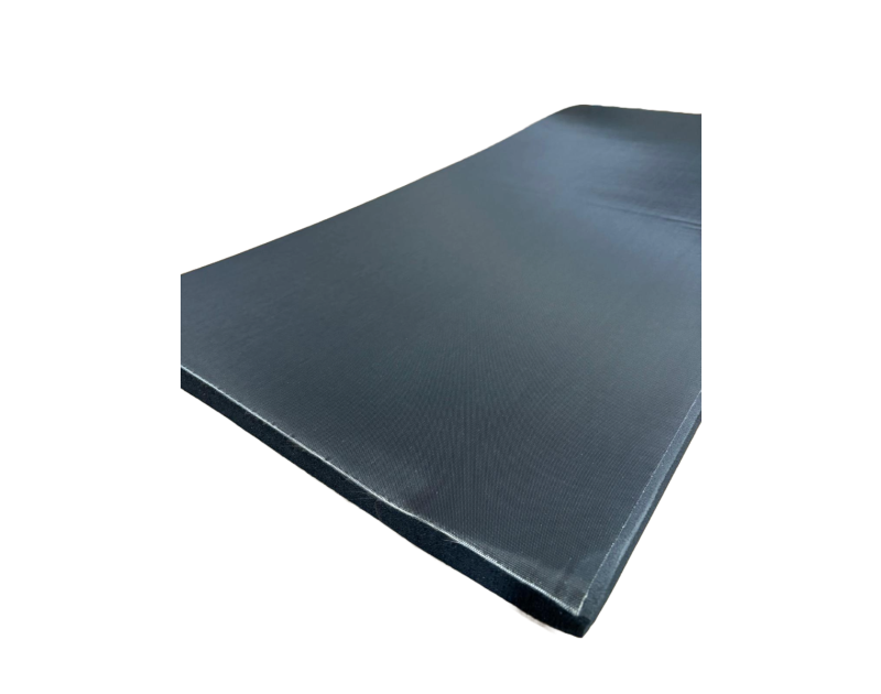 A black rectangular insulation sheet with a woven glass fibre covering, likely Arma-Chek D AFD-13MM, displayed against a black background. The sheet has a smooth, slightly reflective surface and a thickness of approximately 13mm, with clean-cut edges visi A black rectangular insulation sheet with a woven glass fibre covering, likely Arma-Chek D AFD-13MM, displayed against a black background. The sheet has a smooth, slightly reflective surface and a thickness of approximately 13mm, with clean-cut edges visi
